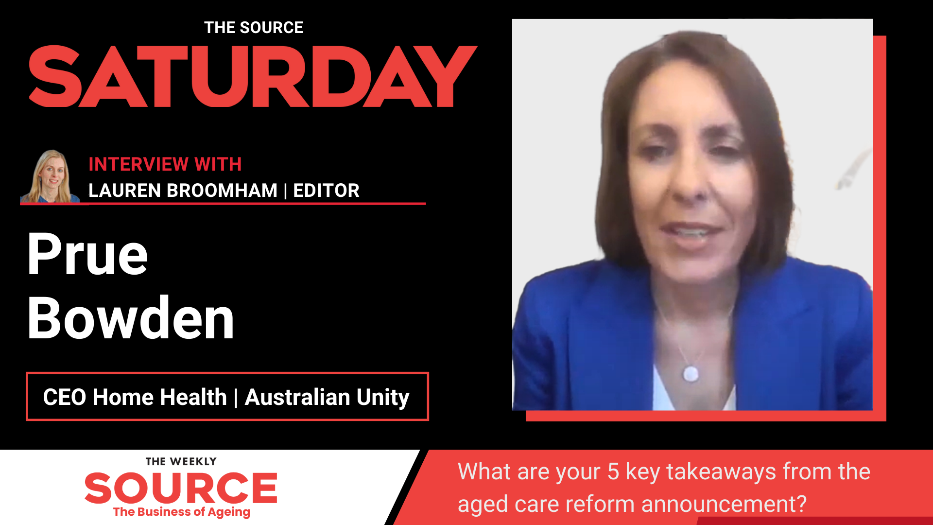 The sector speaks to The SOURCE video: Prue Bowden, Group CEO – Home Health at Australian Unity