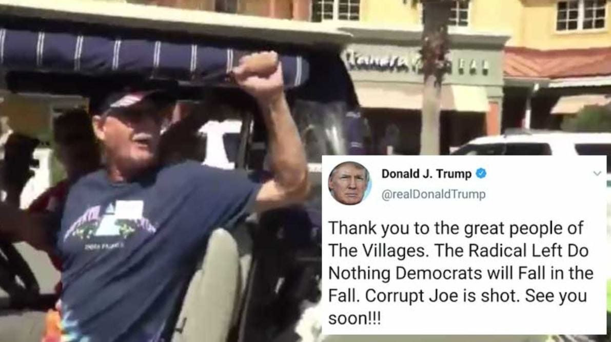 Donald Trump tweets video from Florida retirement village showing supporter chanting ‘white power’ before deleting it