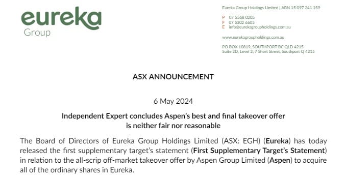 Aspen’s bid to buy the 52 rental retirement village operator Eureka is dead... for now