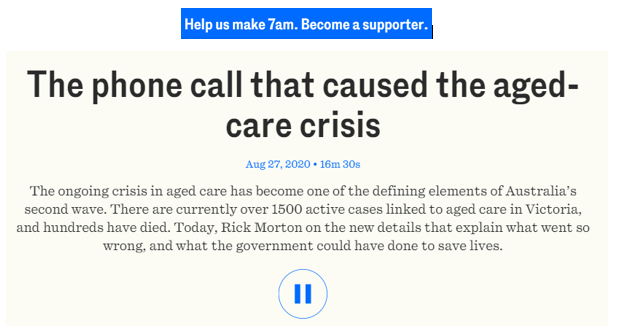 ‘Didn’t act in the face of all evidence’: directly linking the government to VIC aged care deaths