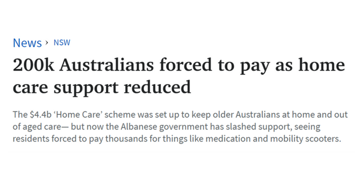 Government denies media reports it has cut home care support