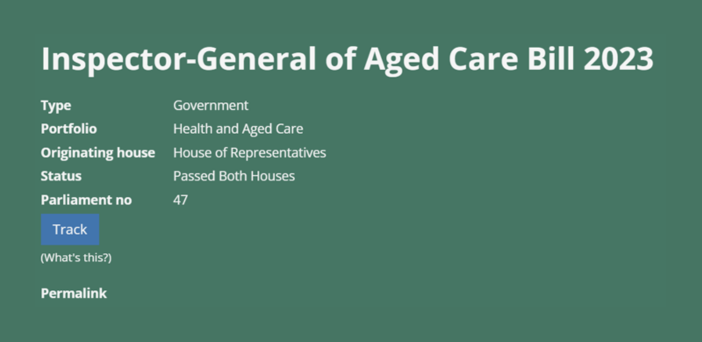 Inspector-General of Aged Care Bill passed