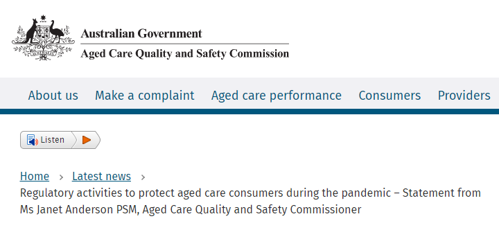 Aged care regulator forced to cut back on-site visits as COVID-19 bites