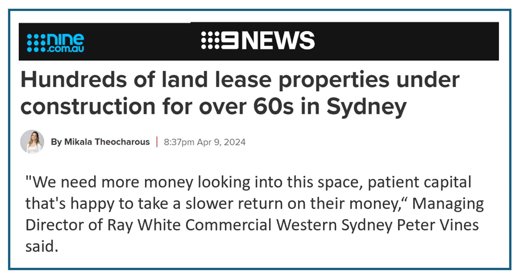 How often in your career do you experience a gold rush that fundamentally changes the dynamics of an industry? Think land lease