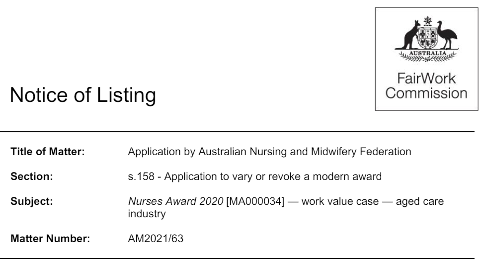 Fair Work Commission to consider aged care nurse wages claim on 4 April 2024