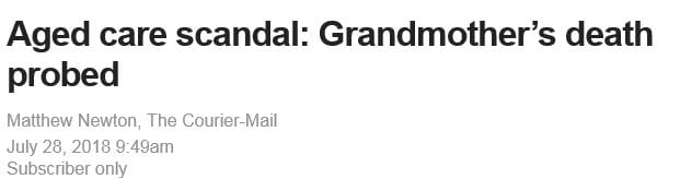 QLD: Toowoomba Chronicle runs nine-month investigation into failures at community-run aged care home
