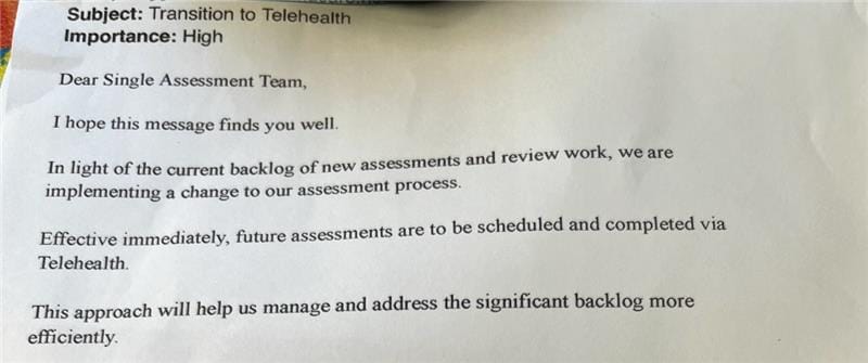 Elderly couple conduct their own observations as Single Assessment System moves to phone calls to clear backlog