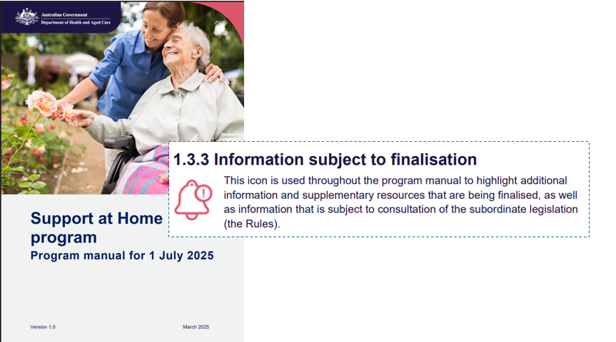 Final Support at Home Manual now expected in June - less than a month to implement