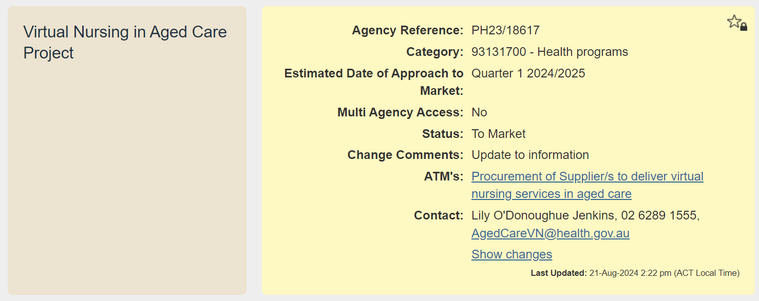 Fed Govt seeks 30 aged care homes to trial virtual nursing