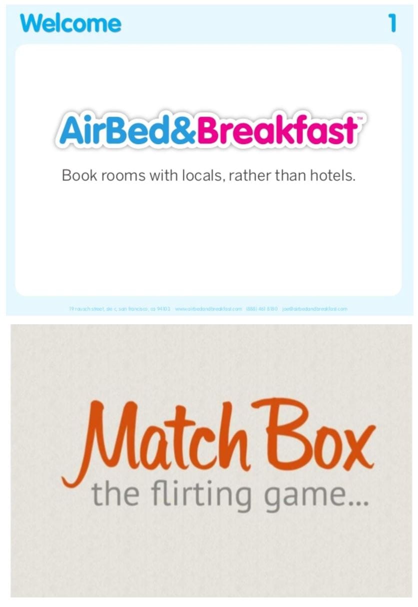 Great PowerPoint design resource, plus check out original Airbnb and Tinder funding pitch documents