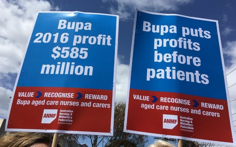 Bupa aged care workers in VIC reject 11% pay offer over three years