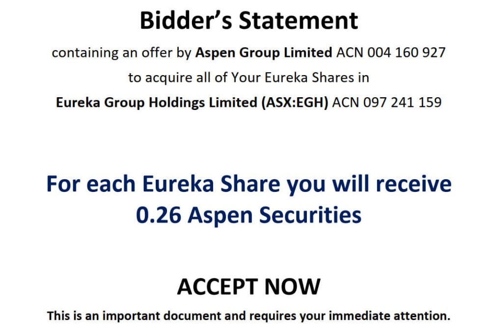 Aspen makes formal offer to buy seniors rental accommodation operator Eureka Group
