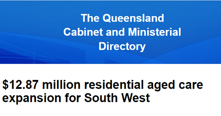 Queensland Government adds 16 aged care beds in its remote southwest