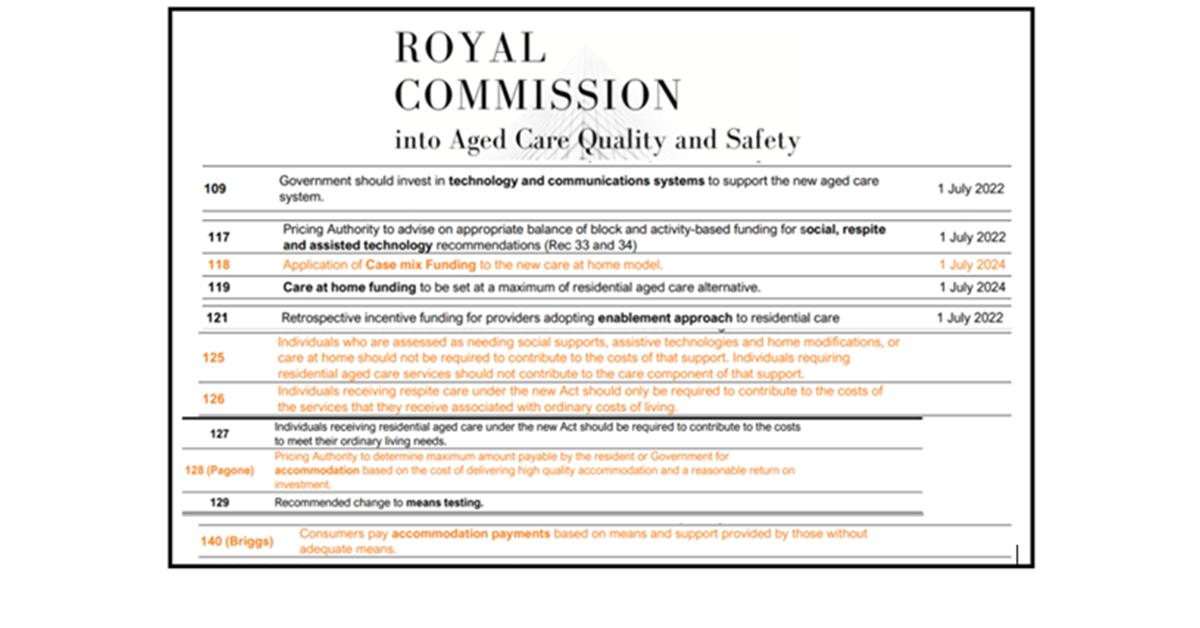 38 Royal Commission recommendations support retirement villages