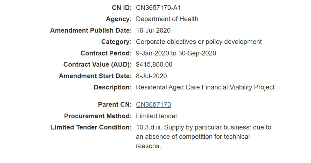 Gary Barnier defends Federal Government contract for financial assessment of aged care providers