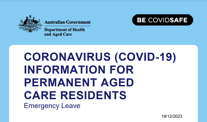 Emergency leave for aged care residents extended until 31 December 2024