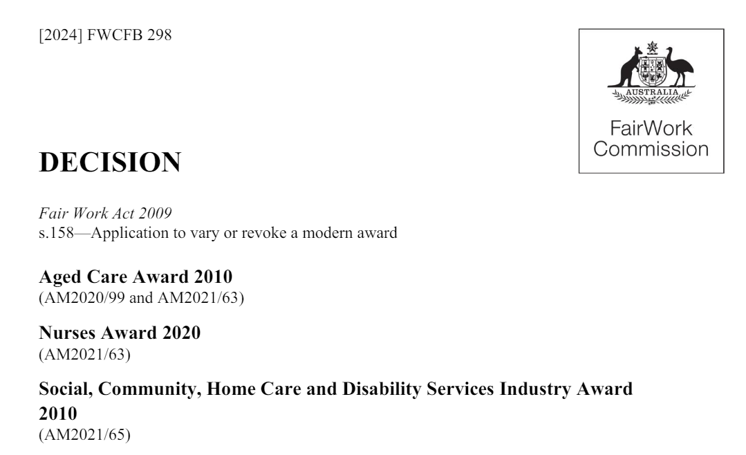 FWC releases decision on amount and timing of Stage 3 wage rise