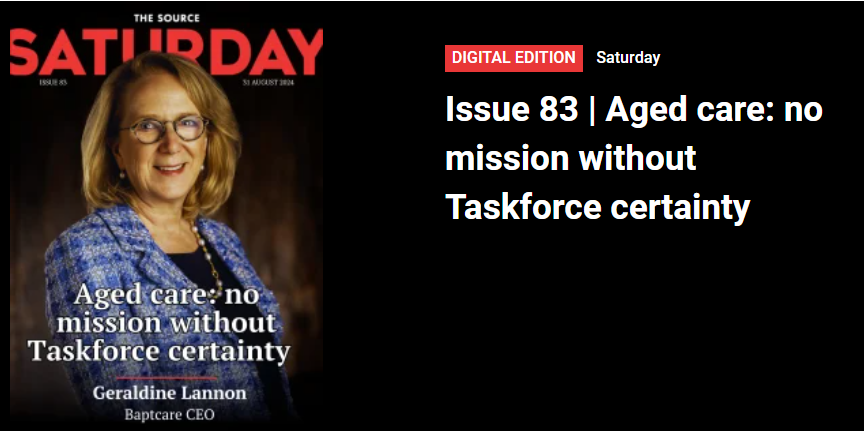 SATURDAY subscription magazine: Baptcare has an ambitious plan - with one key proviso