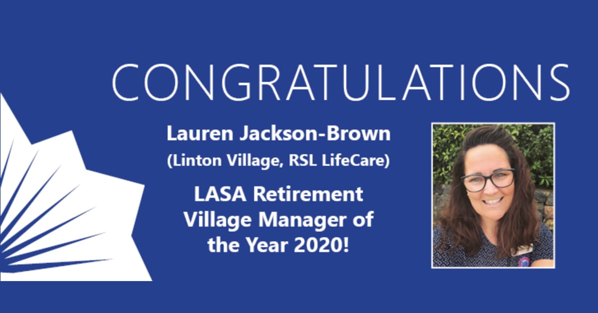 LASA announces its Retirement Village Manager of the Year 2020 – three of the five finalists DCM Institute members