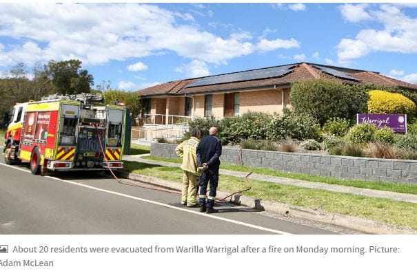 Roof fire sees residents evacuated from Wollongong retirement village​