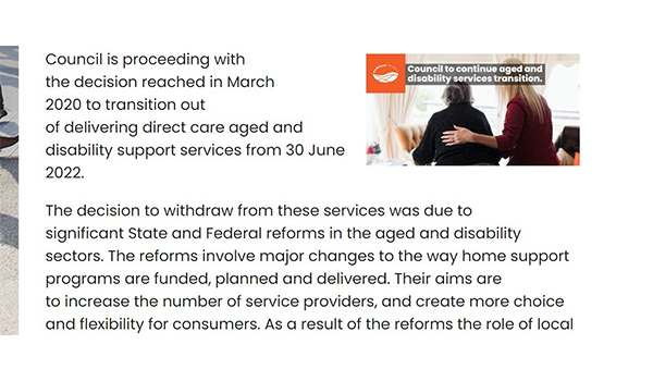 Another council gets out of providing aged care services