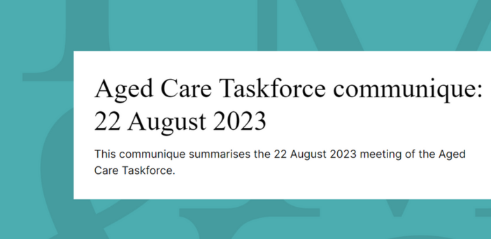 Details of latest Aged Care Taskforce meeting communique