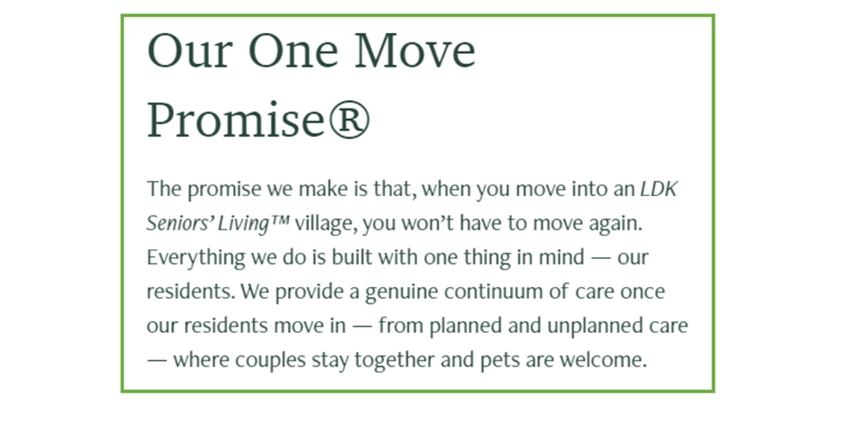 New retirement village and model with 133 sales in 11 months – average age 82