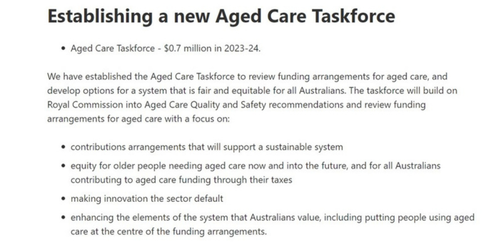 Significant and political: new Aged Care Taskforce to review Plan B