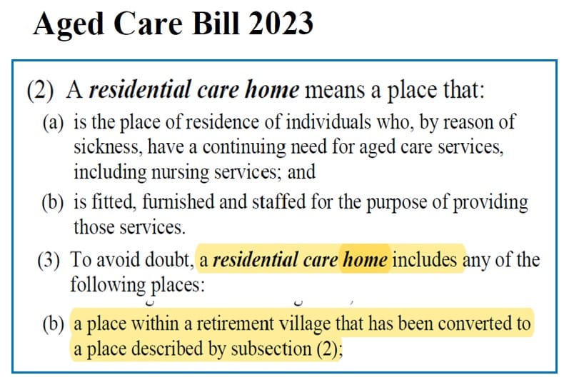 Retirement village care ambitions under threat