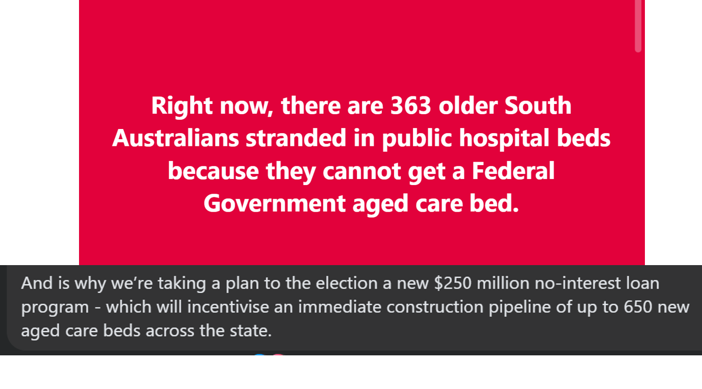 SA Premier’s $250M no-interest loan program for new aged care beds – if re-elected