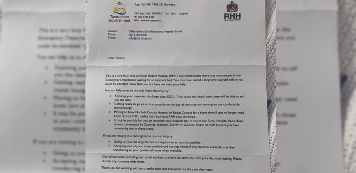 TAS Hospital Acting Chief Executive asks patients to nominate “preferred nursing home ASAP” in effort to free up beds post image