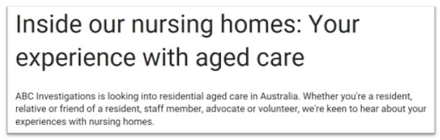 Aged care marketers – what are your next steps with this ABC investigation? post image