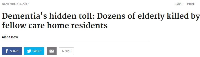 Fairfax Media shines spotlight on 28 aged care deaths involving people with dementia post image