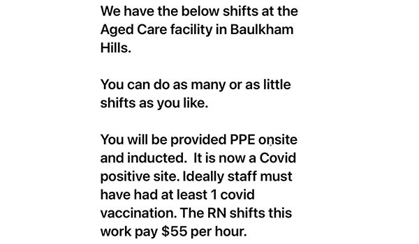 SummitCare Baulkham Hills COVID-19 infections show the absurdity of the vaccine rollout: 130 staff (70%) self isolating post image