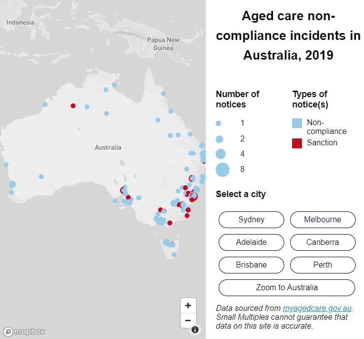 University of Sydney develops interactive map of aged care facilities that didn’t meet standards in 2019 post image