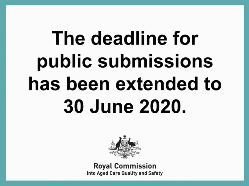 Royal Commission extends deadline for aged care submissions to 30 June 2020 post image