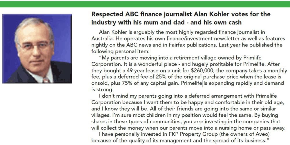 Alan Kohler goes rogue on retirement villages – seven years later post image