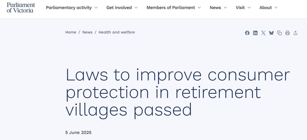 “A mixed bag”: Russell Kennedy and Residents of Retirement Villages Victoria respond to state's new Act post image