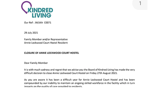 SA provider Kindred Living blames skilled worker shortage for closing one of its three aged care homes post image