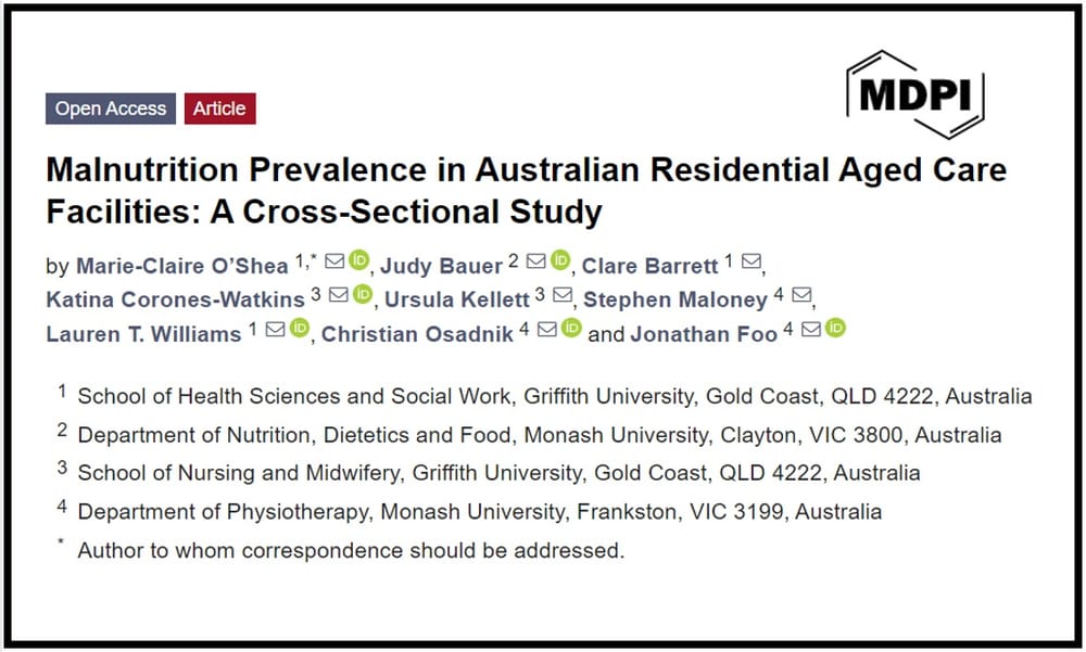 40% of aged care residents malnourished study shows post image