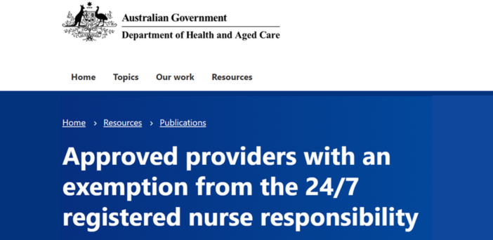 Over 70% of aged care homes eligible for 24/7 RN exemption now approved post image