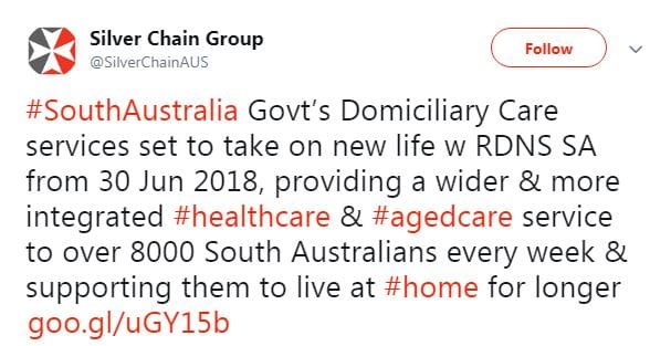 RDNS SA (Silver Chain) secures contract for SA Govt’s home care services – now servicing 8,000 clients post image