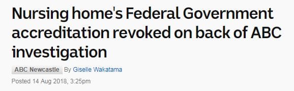 ABC investigation sees results: Newcastle aged care facility has accreditation revoked post image