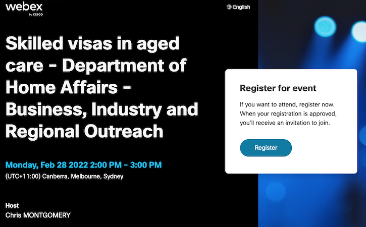 Government webinar to assist aged care providers with skilled worker visas post image