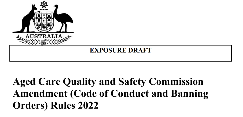 Fed Govt releases new Aged Care Code of Conduct draft post image
