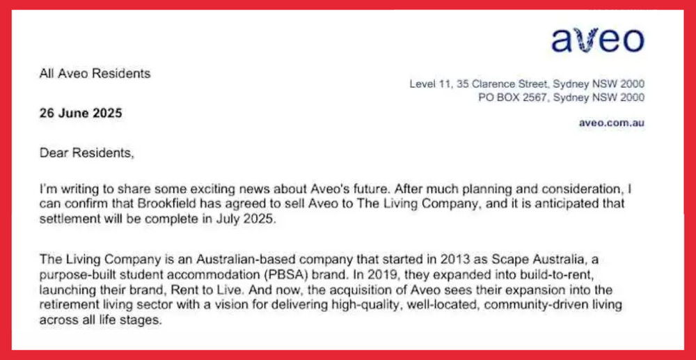 Brookfield sells retirement village operator Aveo for $3.85B post image