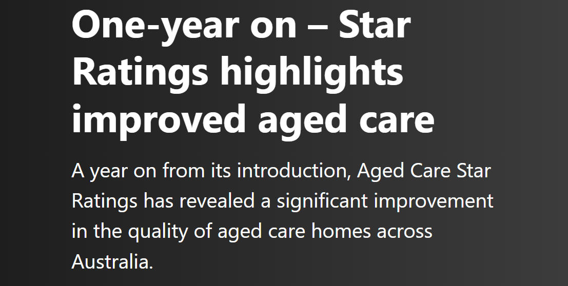 54% of residential aged care homes achieve 4 or 5 star rating post image