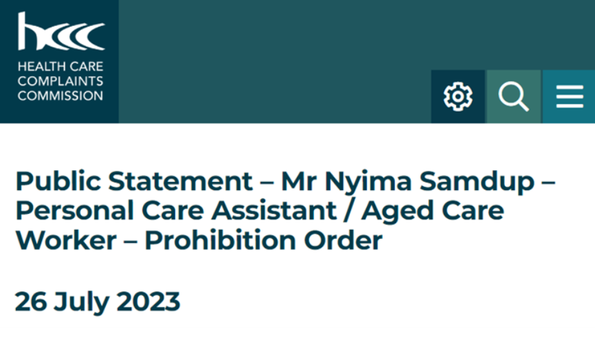 Sydney aged care worker banned for two years after allegedly tying resident to chair with a sheet post image