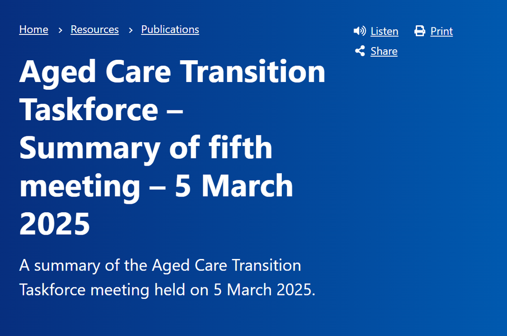 When will Aged Care Act rules be available? Aged Care Transition Taskforce asks Dept of Health post image