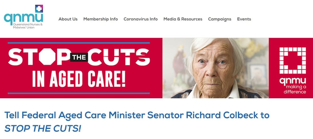 Blue Care and TriCare deny major staffing cuts during COVID-19 after Queensland Nurses and Midwives Union (QNMU) takes operators to Fair Work Commission – occupancy cited as reason for reductions post image